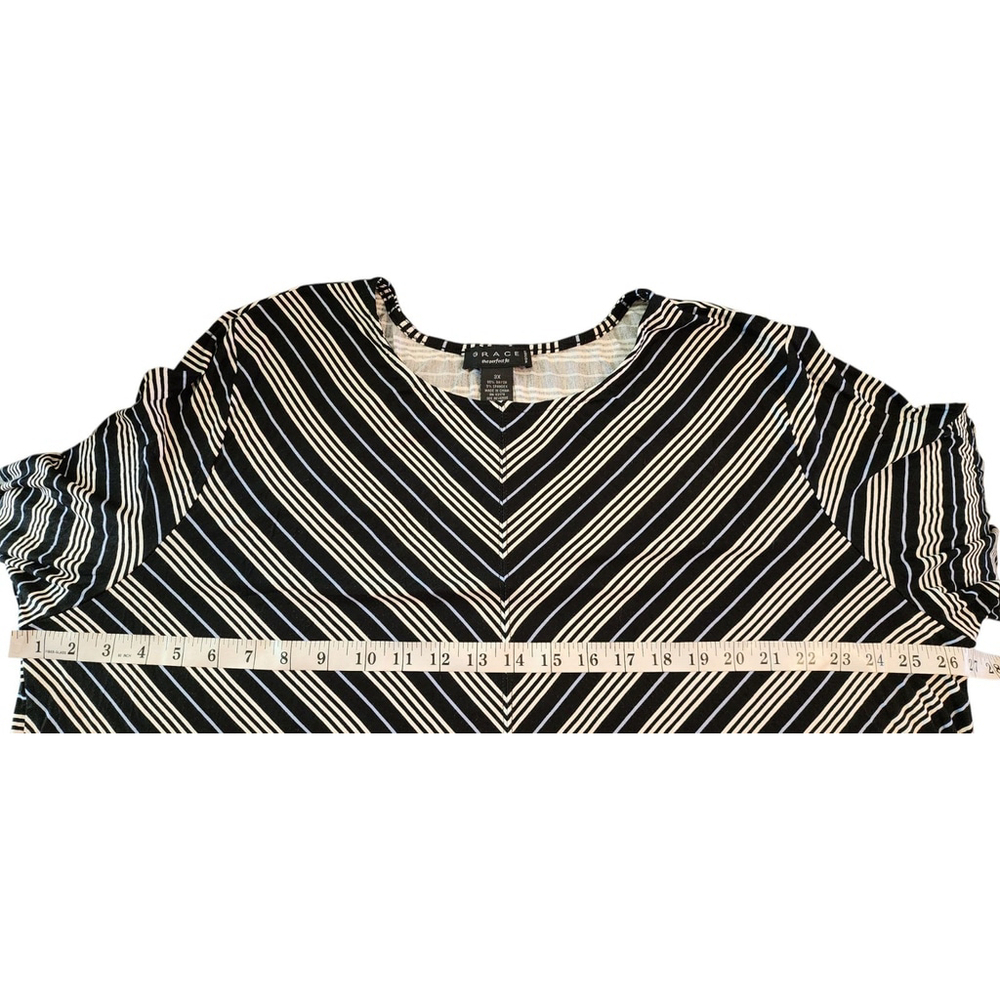 Grace The Perfect Fit Tunic Top Women's 3X NWT Black/Blue/White - Picture 6 of 6